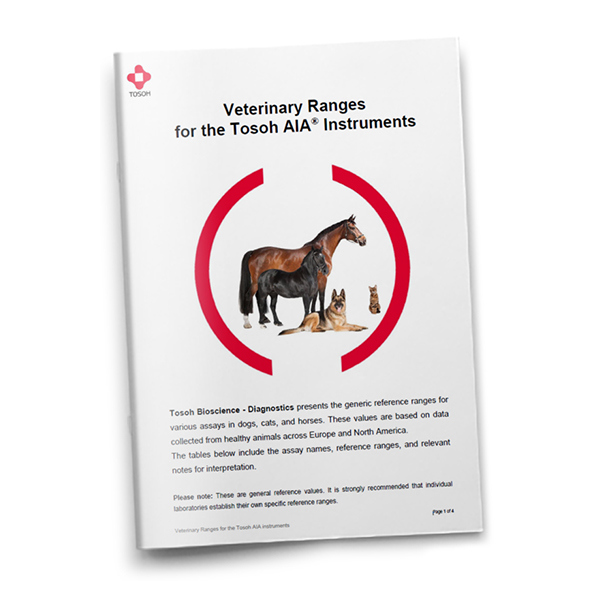 Veterinary Ranges for Tosoh Instruments